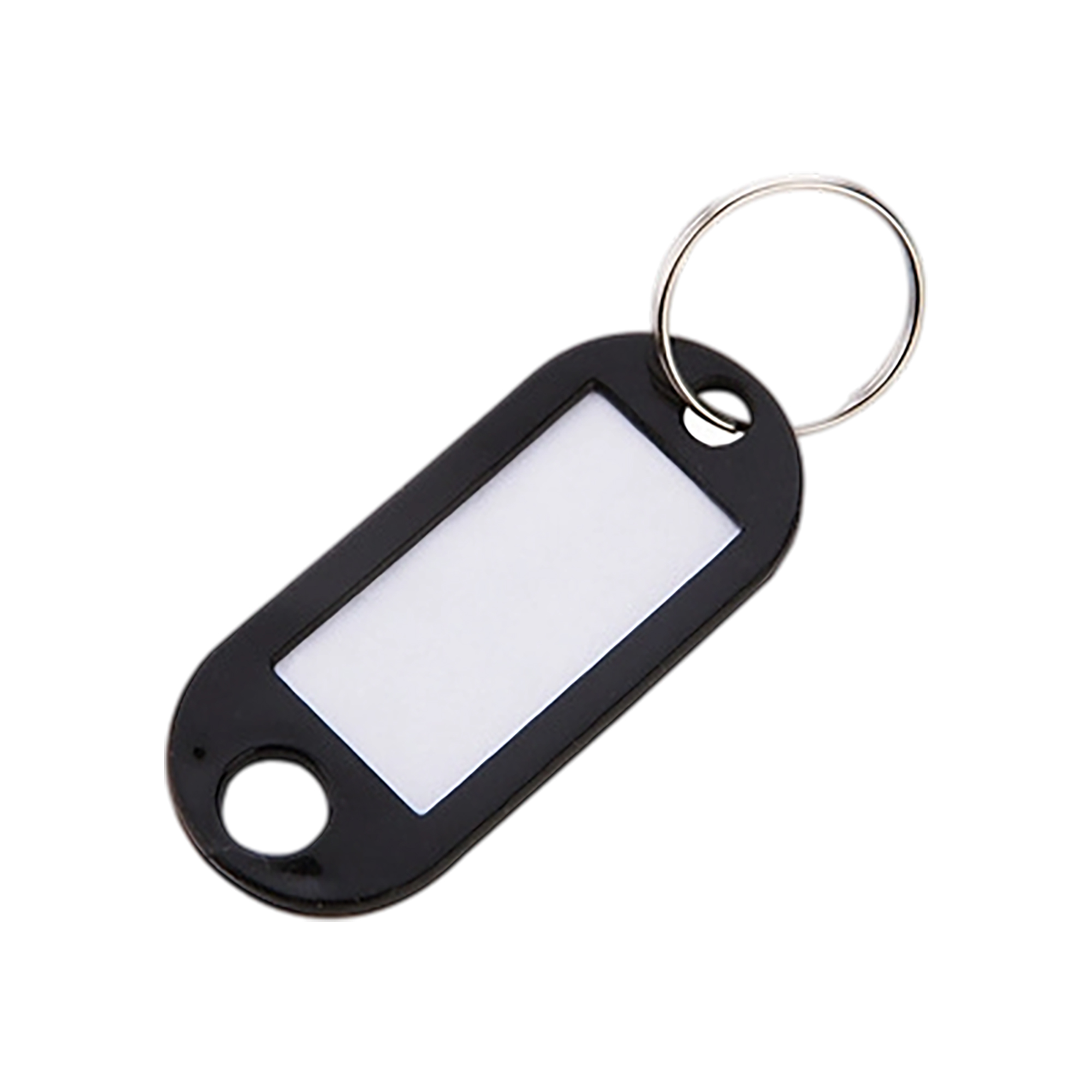 Plastic Keychain Label Holder With Writable Insert 2" Length 1