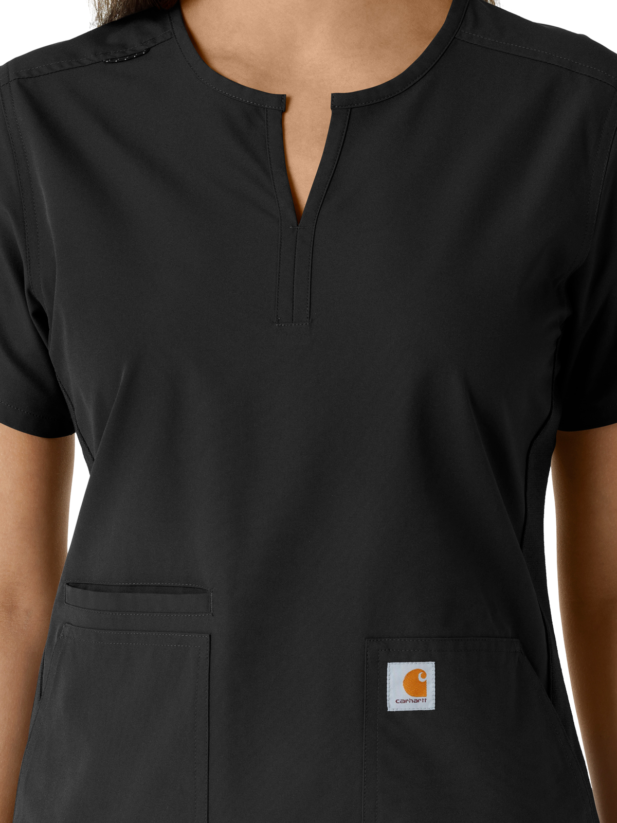 Force Essentials Women's Notch Neck Tunic Knit Panel Top