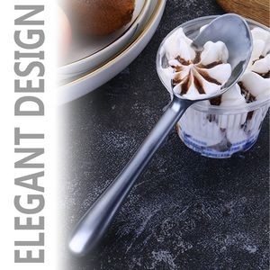 Stainless Steel Ice Cream Scoop Spoon With Elegant Double Black Ring Handle 3