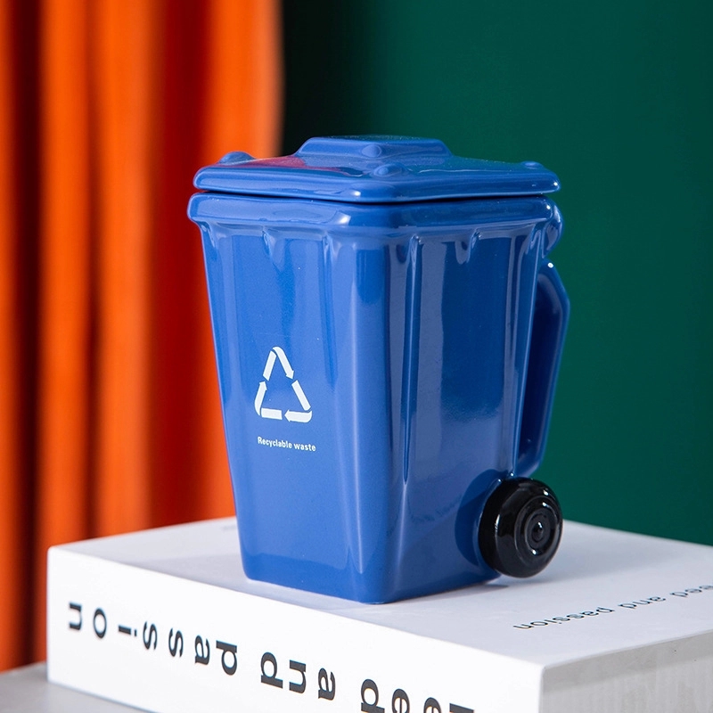 Custom 13.5 oz Ceramic Funny Trash Can Mug 14