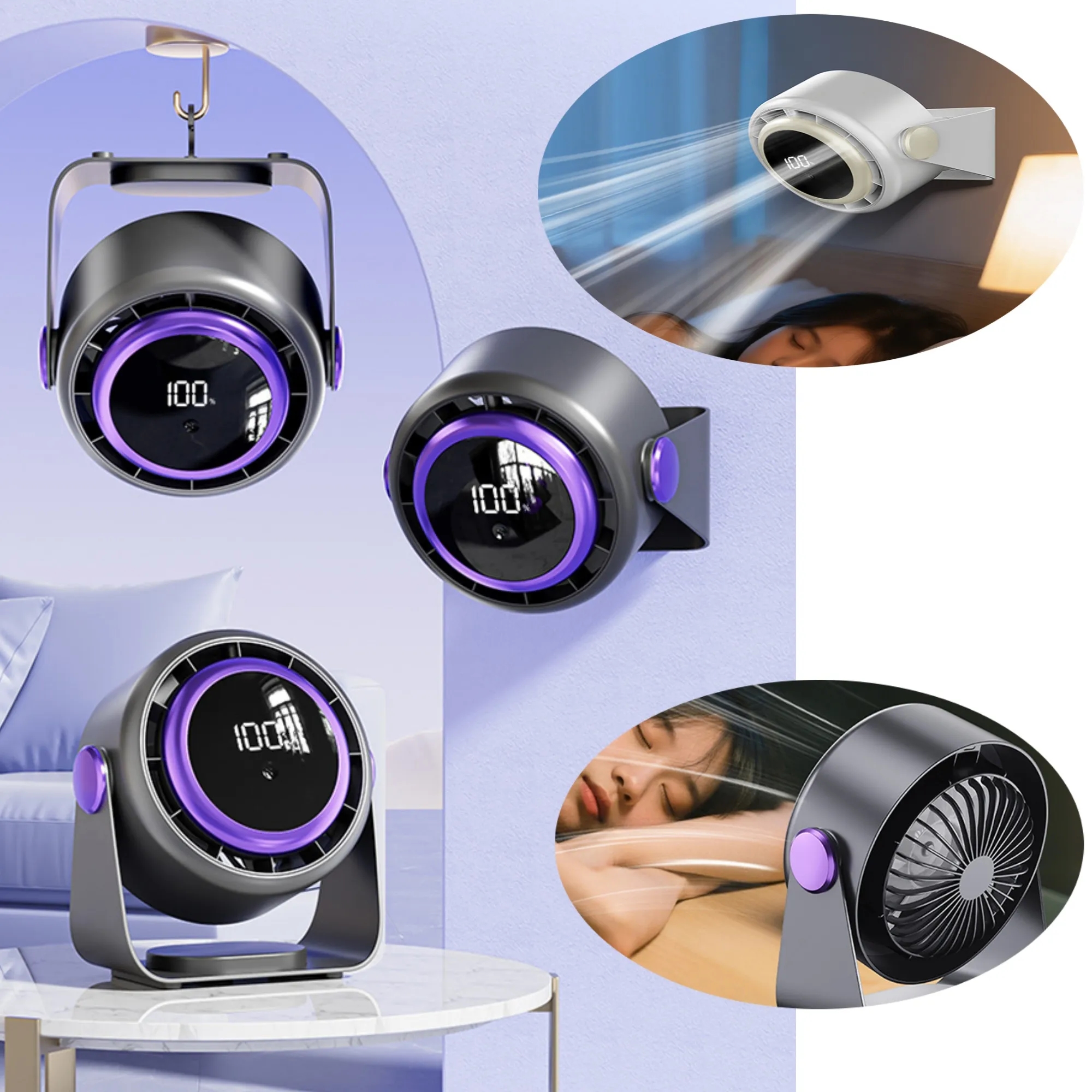 Tri-Mount Cyclone Fan for Home Office and Commercial Use