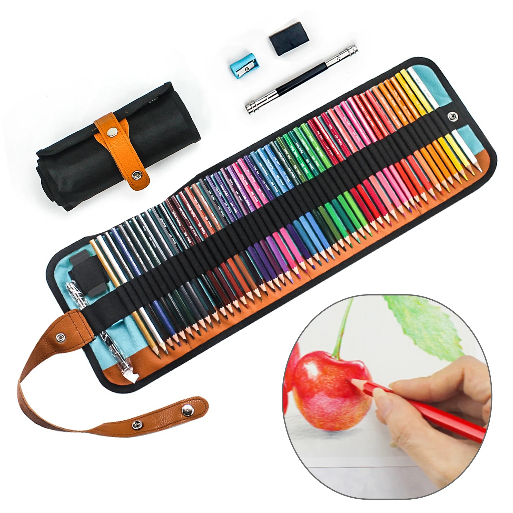 50-Piece Colored Pencil Set with Canvas Pouch 1