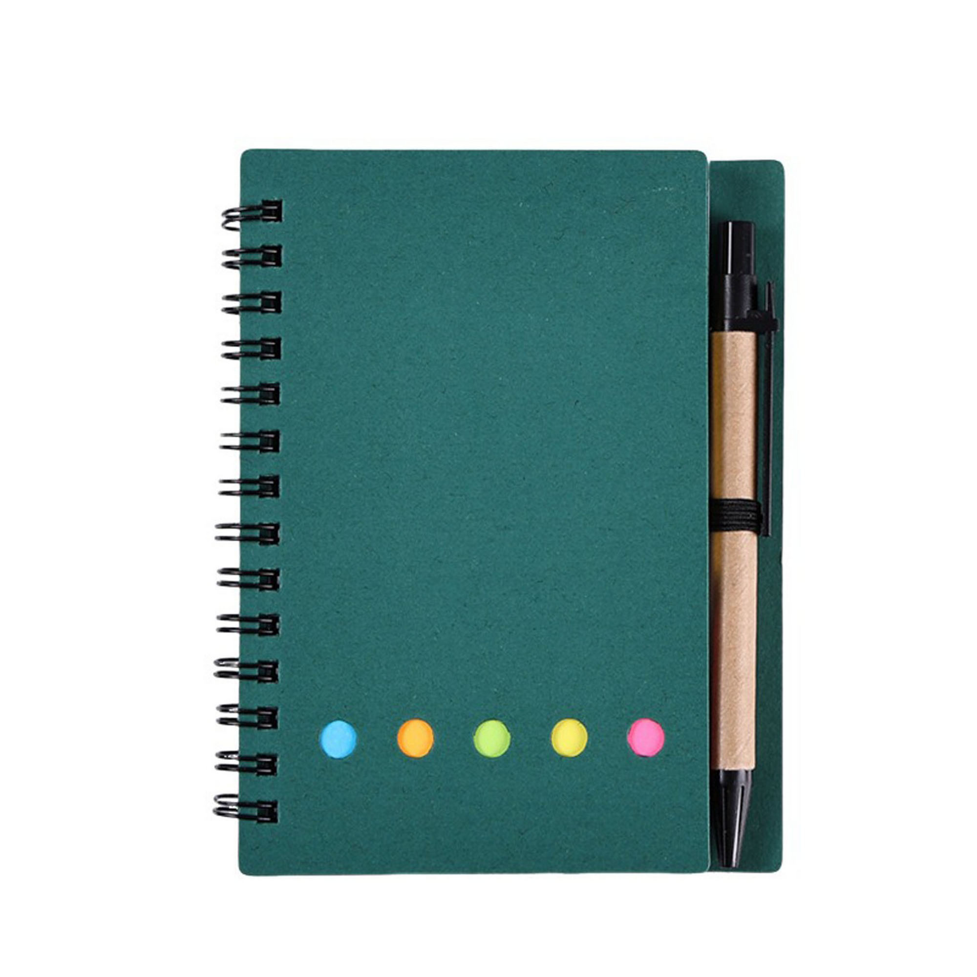 Spiral Notebook With Sticky Notes Pens 5