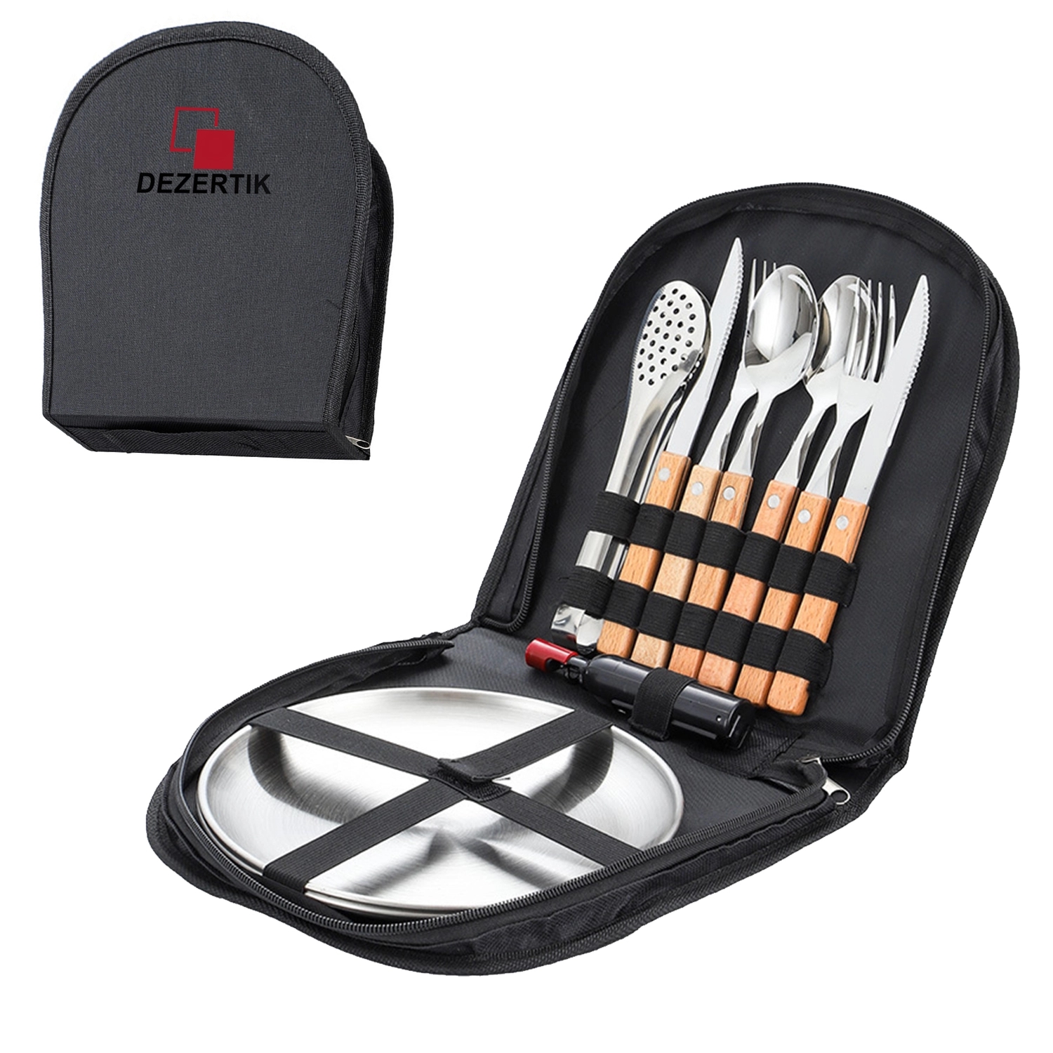 Camping Stainless Steel Two-Person Utensil Set 3