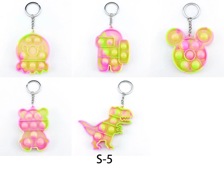 Stress Relief Fidget Silicone Flipping keychain 9