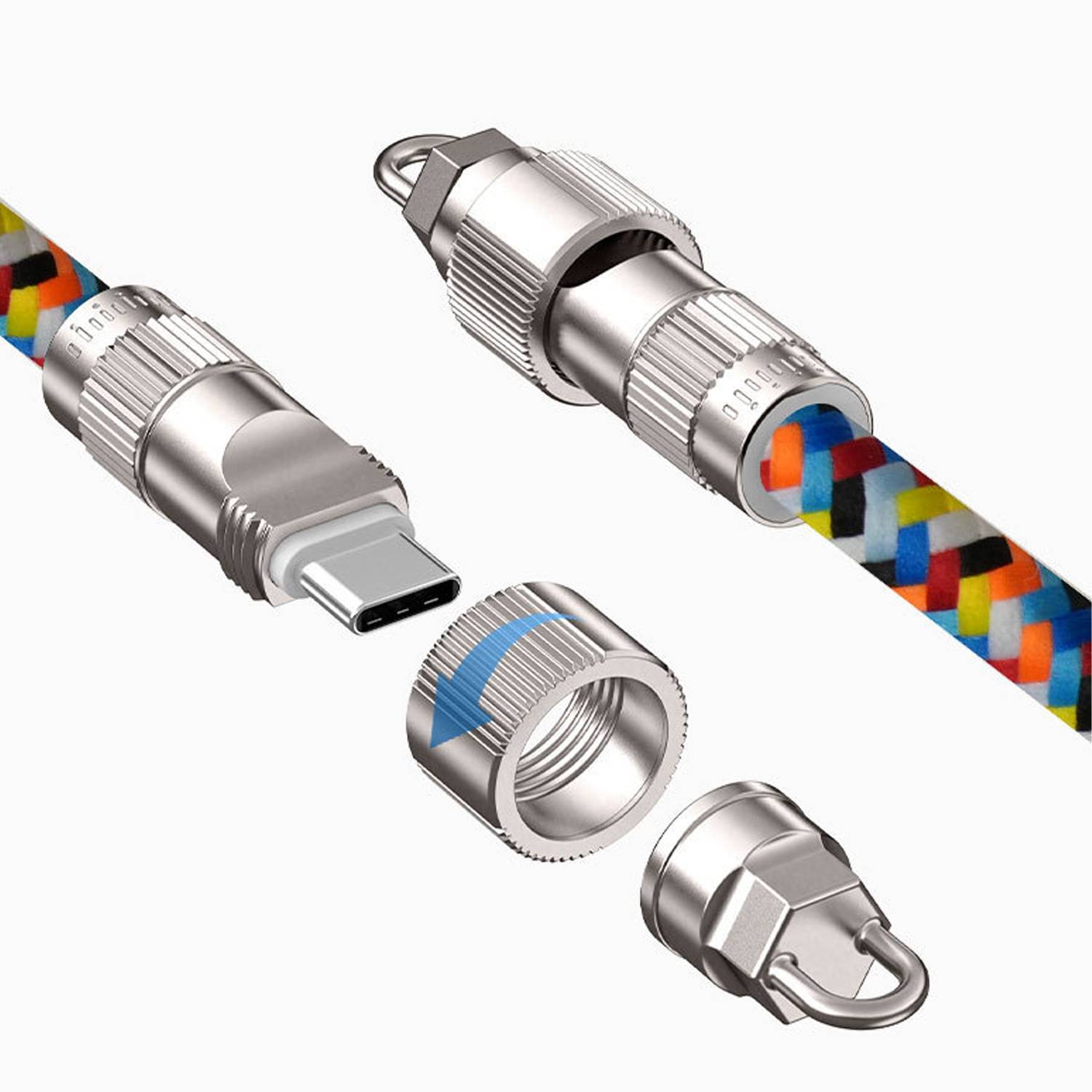 2-in-1 Woven Anti LossRrope PD60W Fast Charging Data Cable 4