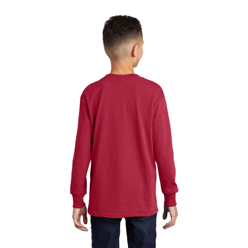 Port & Company Youth Long Sleeve Core Cotton Tee. 3