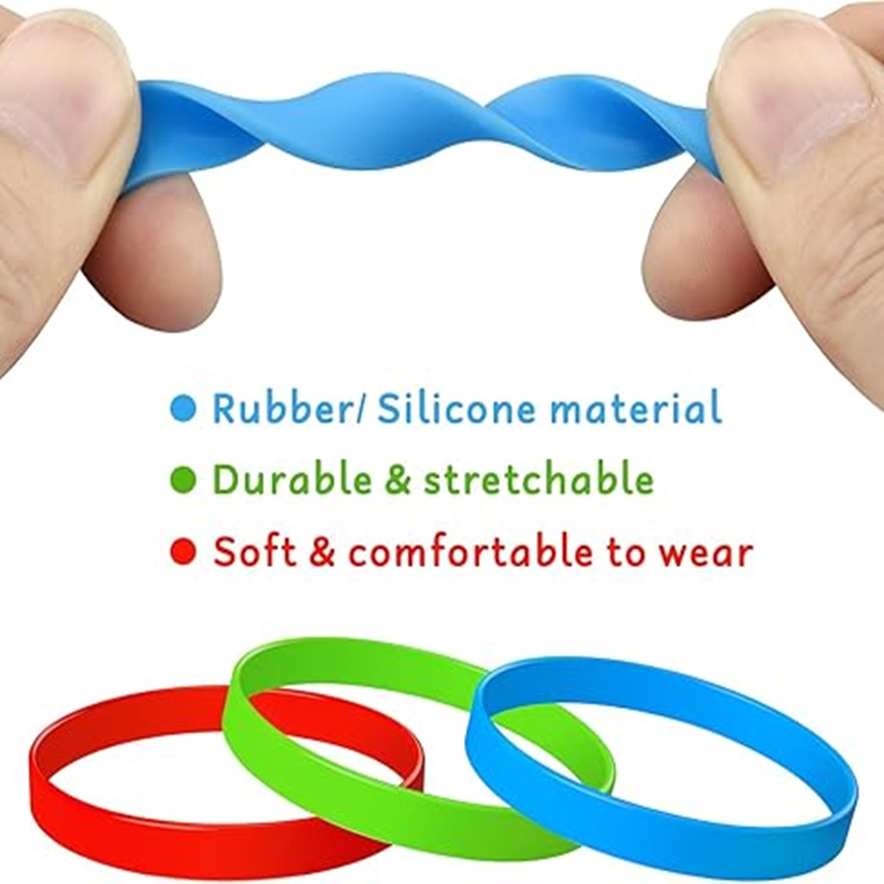 Silicone Wristbands Rubber Band Bracelets 4