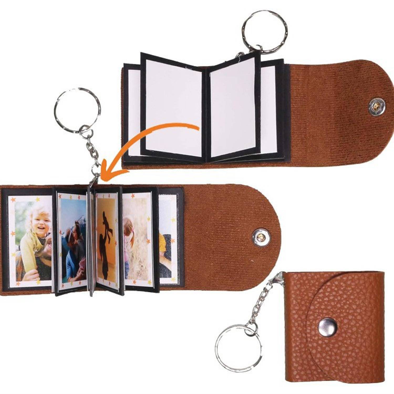 Personalized Mini PU Leather Picture Keychain 4