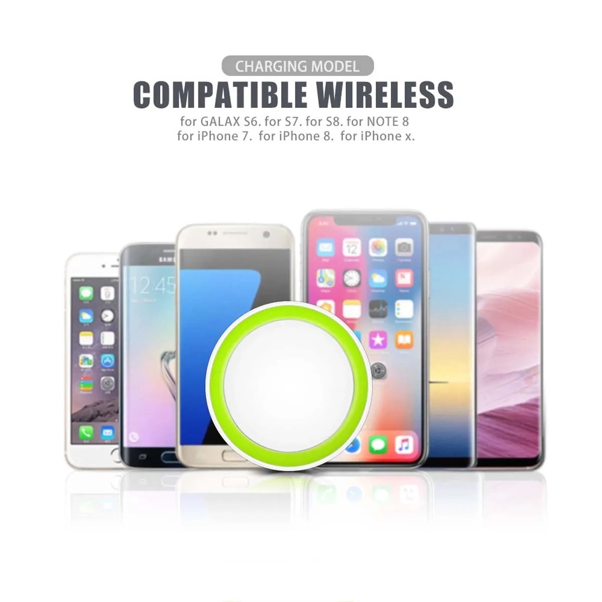 10W Round Protable Wireless Charger Fast Charging Dock Pad 3