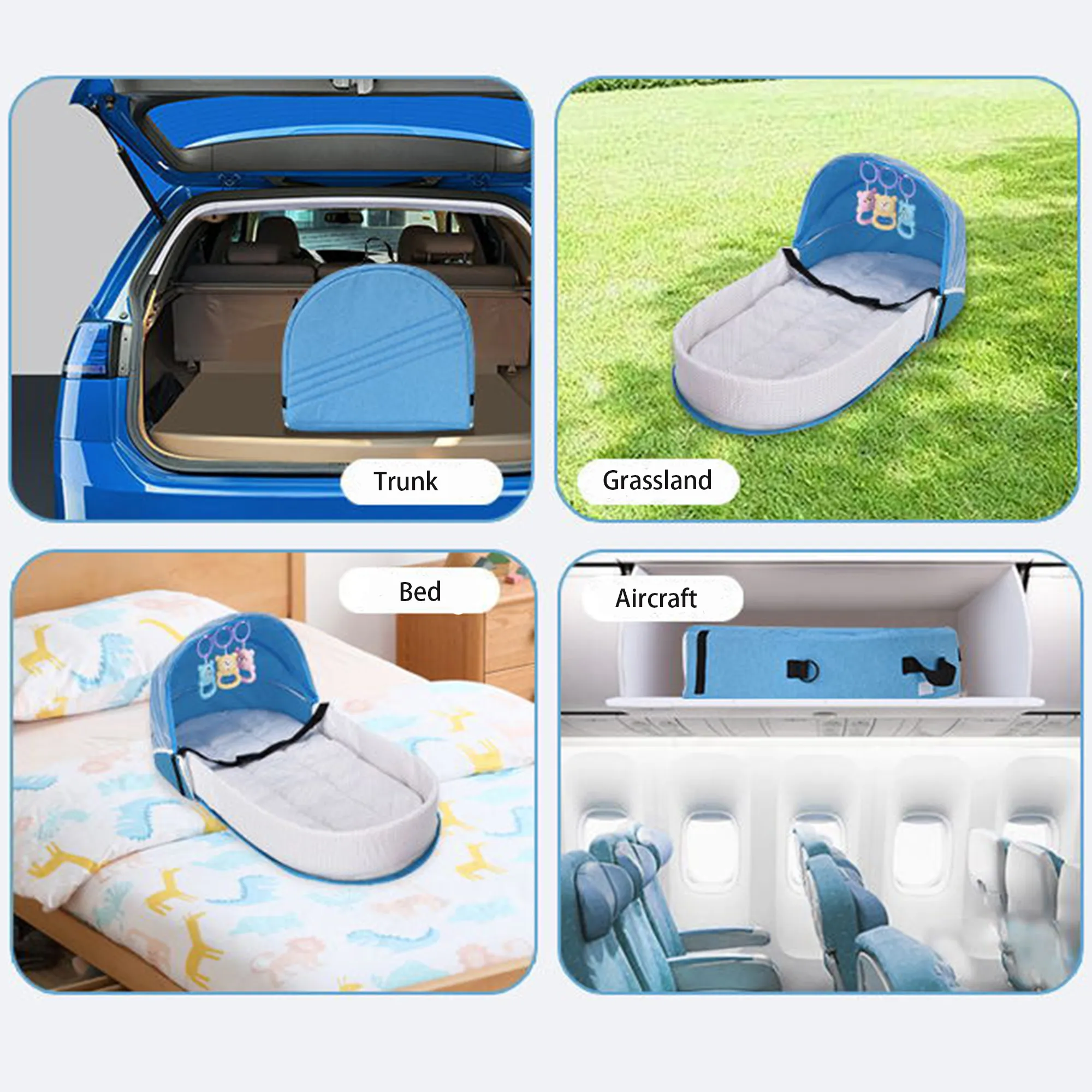 Folding Pressure-proof Baby Crib Logo Printed for Travel 2