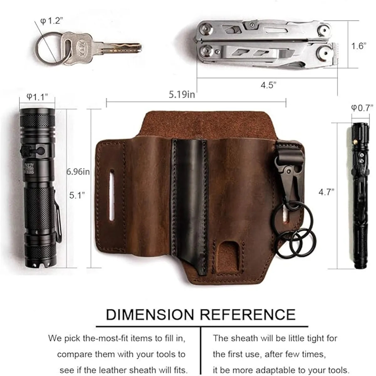 Sheath Belt Pocket Organizer Leather Pouch 5