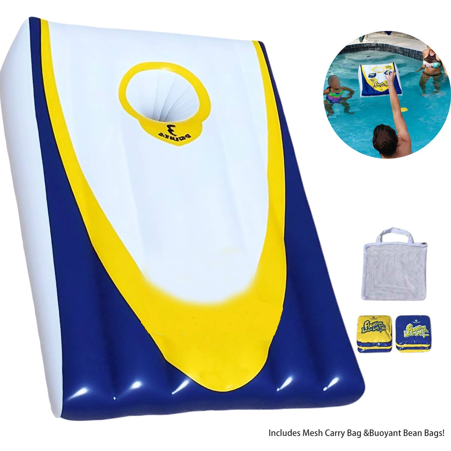 Plastic Inflatable Cornhole Game Set Floating Pool Toy 6