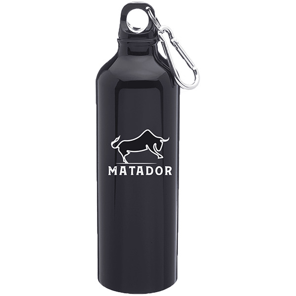 Aluminum Body Water Bottle - Carabiner Cap, 24 oz.