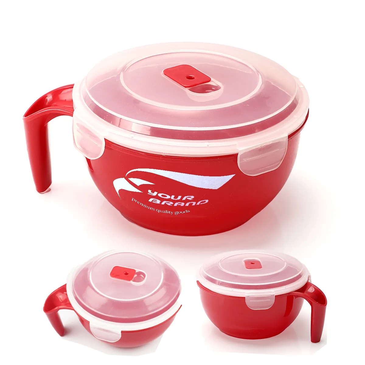 Microwavable Plastic Food Container Soup Mugs Bowl with Lid 3