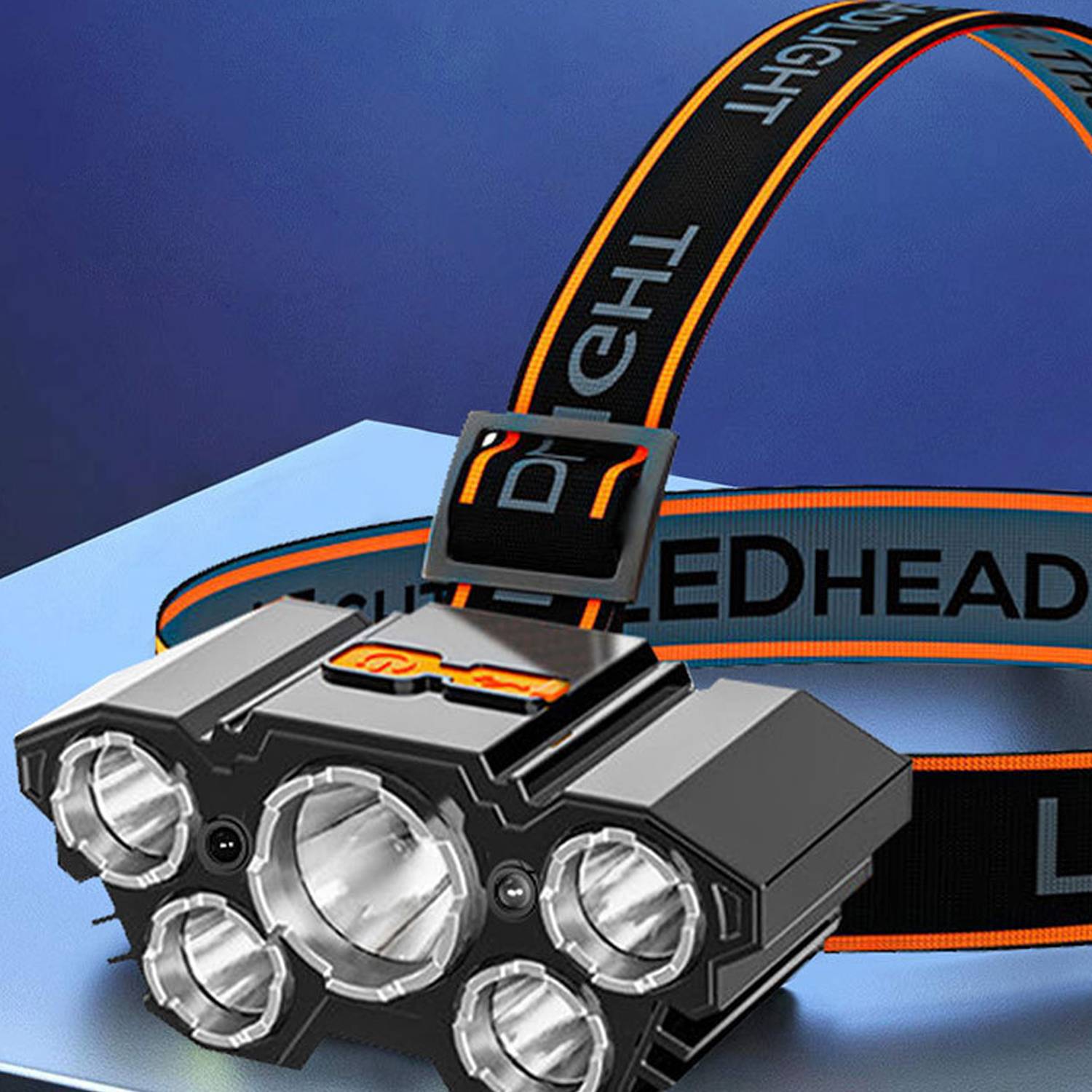 Ultra-Bright 5-LED Headlamp Rechargeable Battery 1