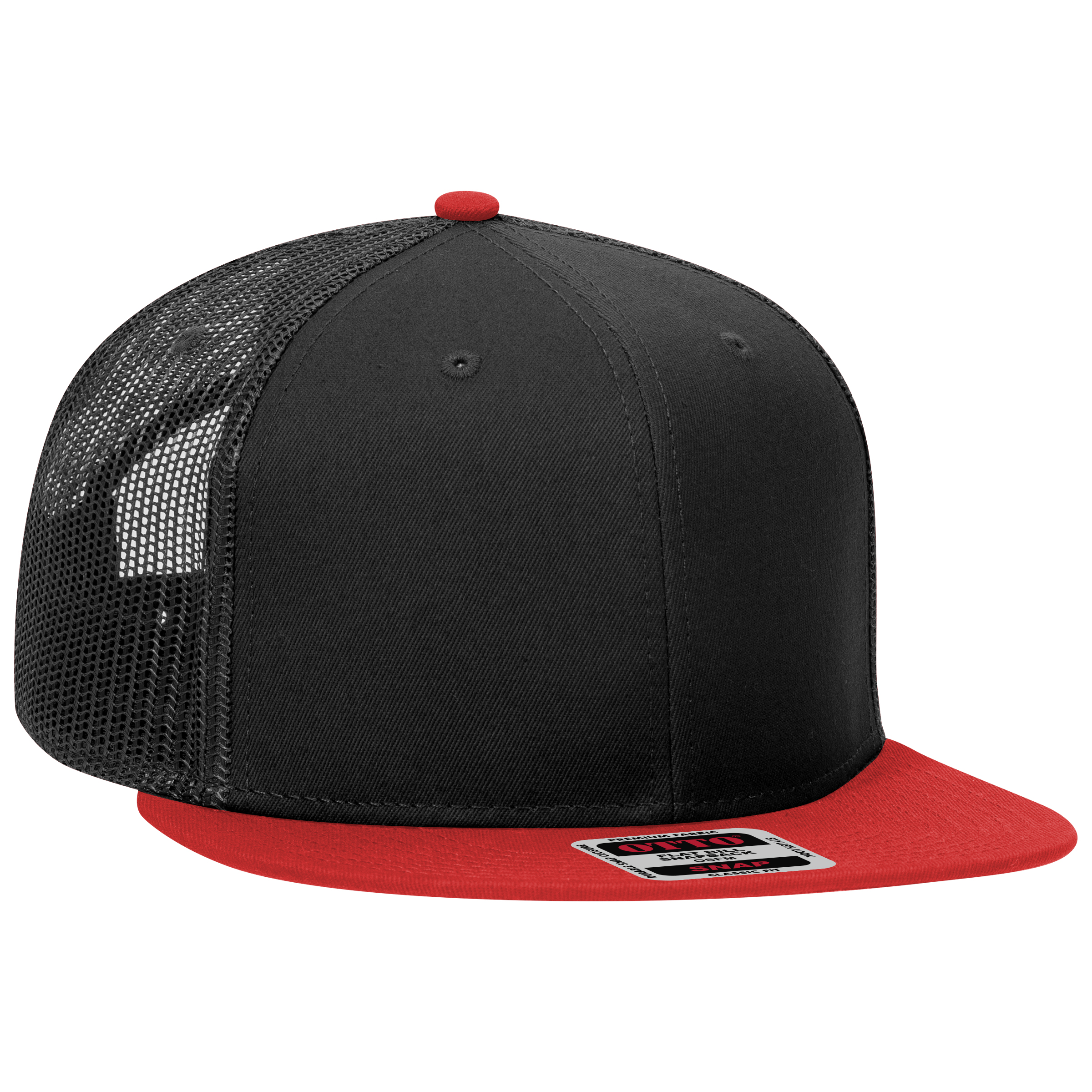 OTTO CAP® OTTO SNAP 6 Panel Pro Style Mesh Back Trucker Snapback Hat 52