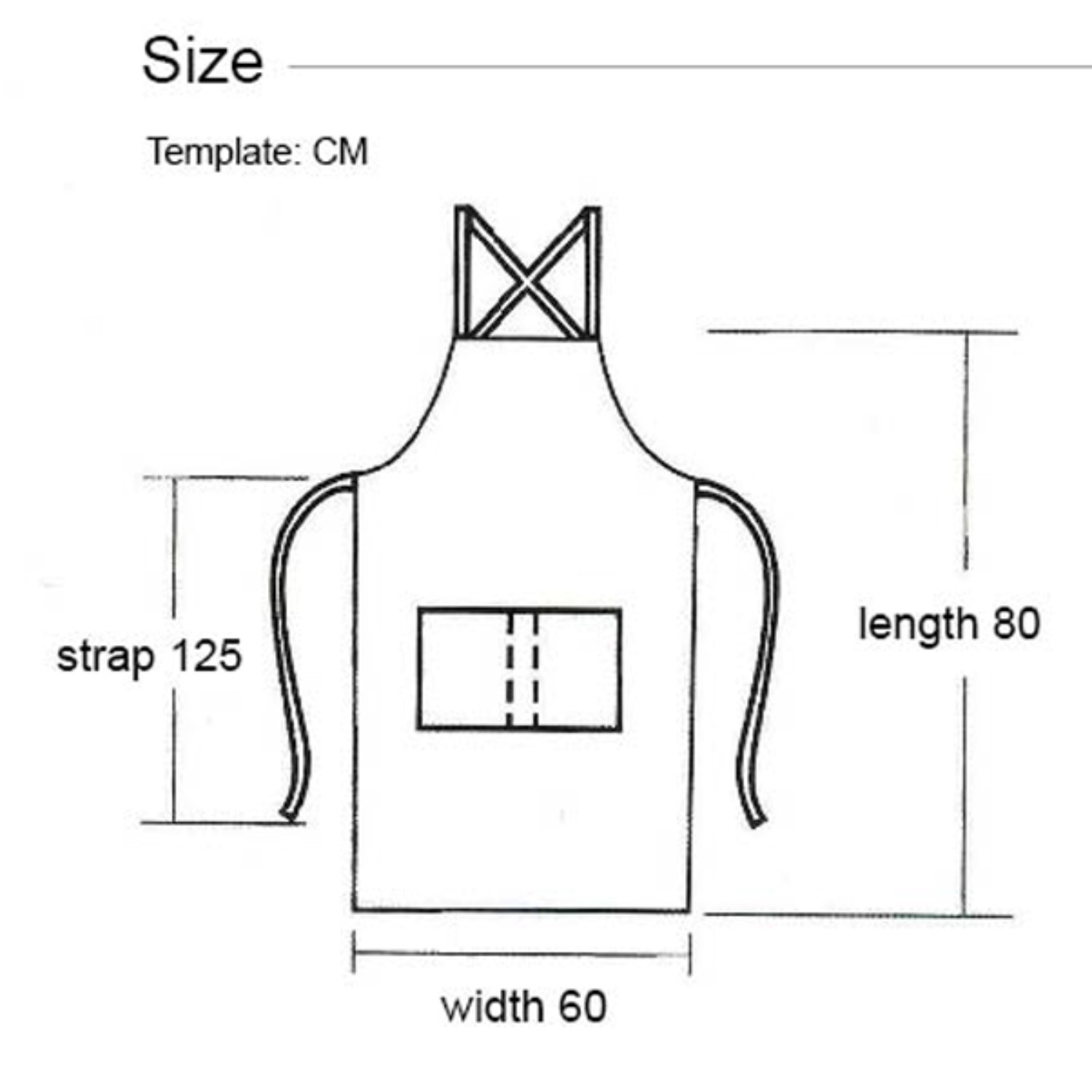 14 oz. Thick Canvas Kitchen Apron w/ Cross Straps & 3 Pockets 3