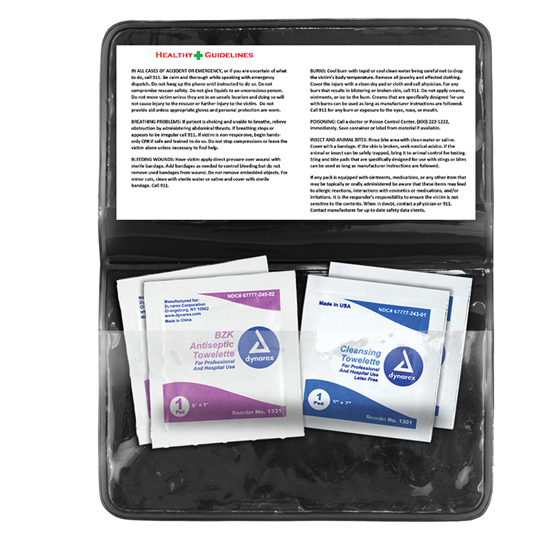 "Crescent" Antiseptic & Disinfectant Wipes Pack In Translucent Vinyl pouch 20