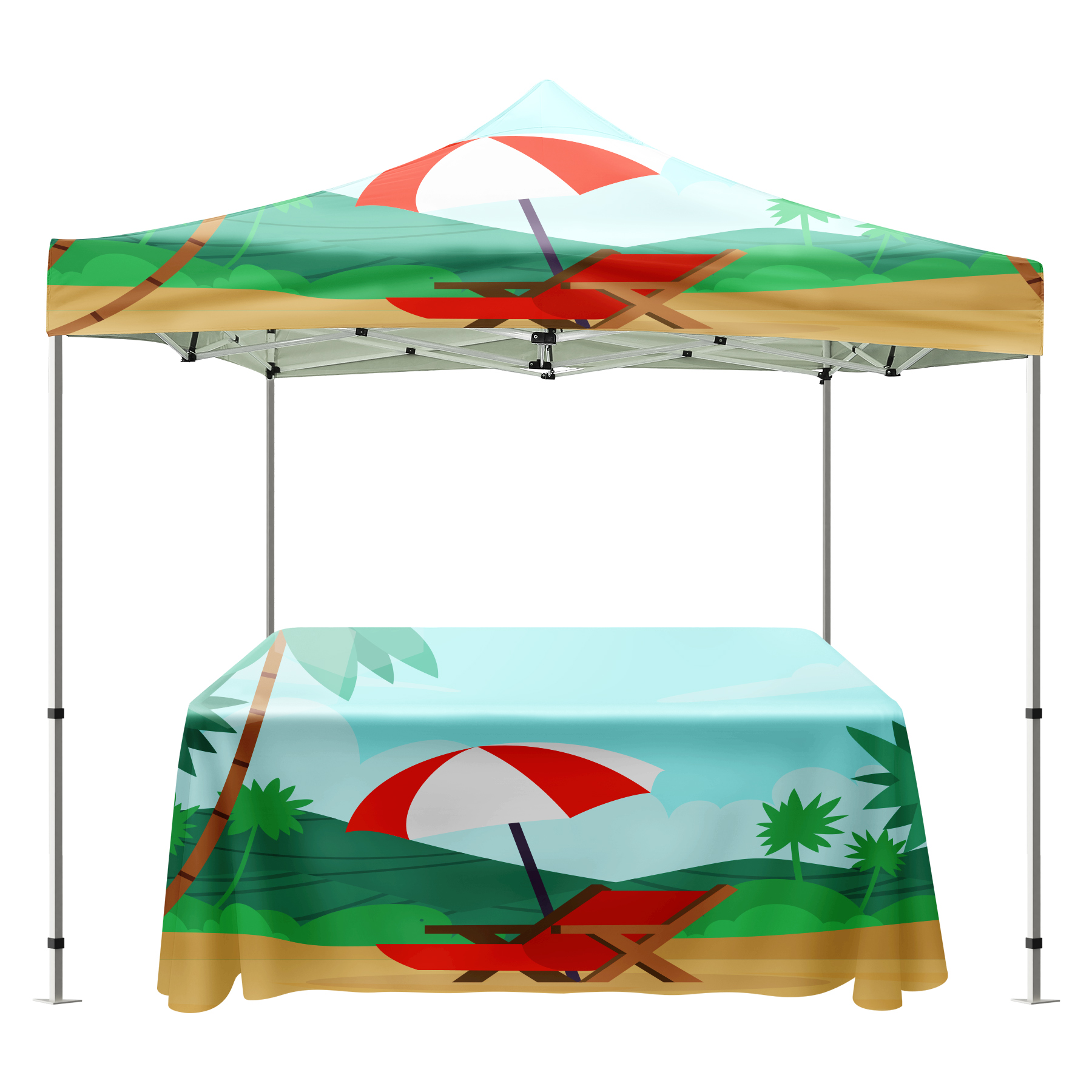 10' x 10' Advertising Canopy Tent With 6' Sublimated Table Cover Set 4