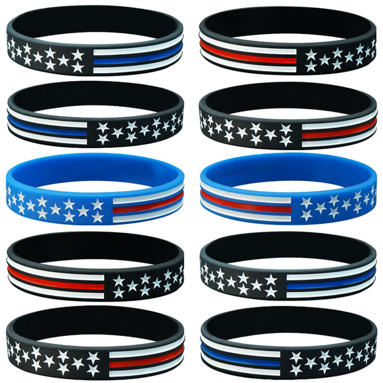 Debossed AmericanFlag Silicone Wristband 3