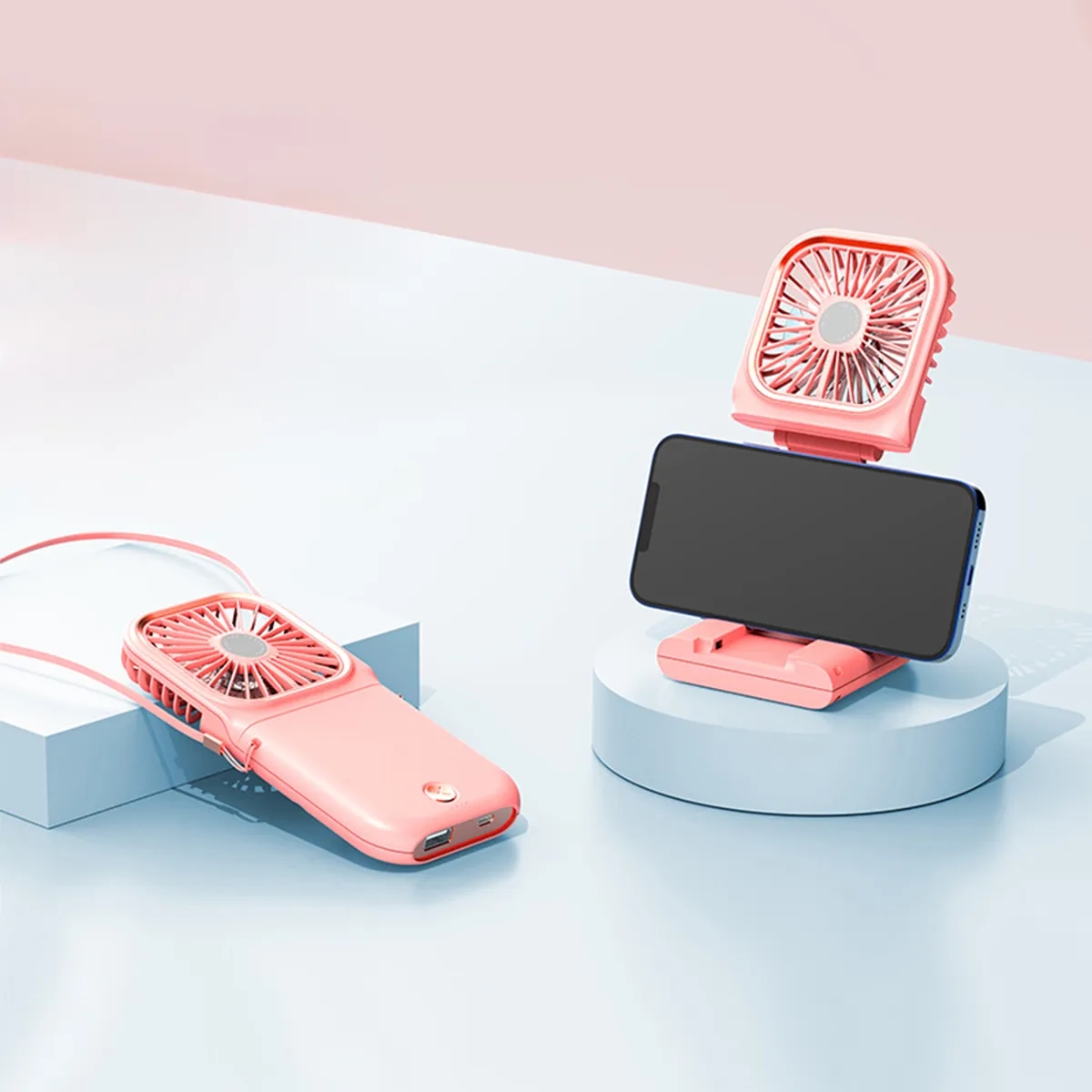 Portable Mini Fan Small Battery Powered Removable Neck Strap 4