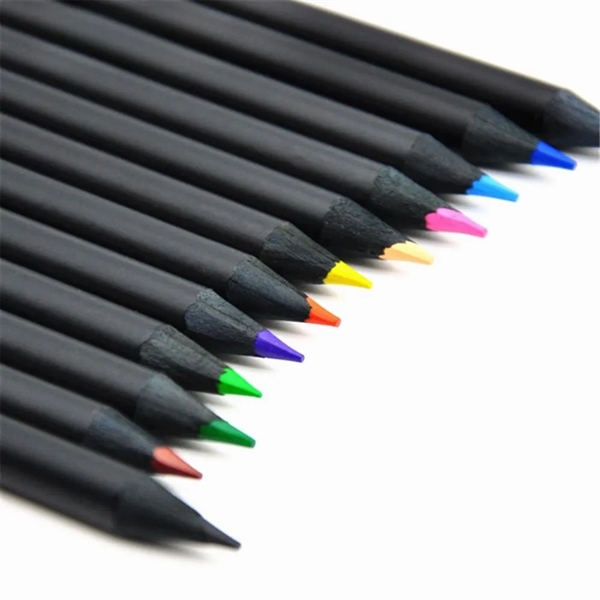 12 Colors For Drawing Black Pencils