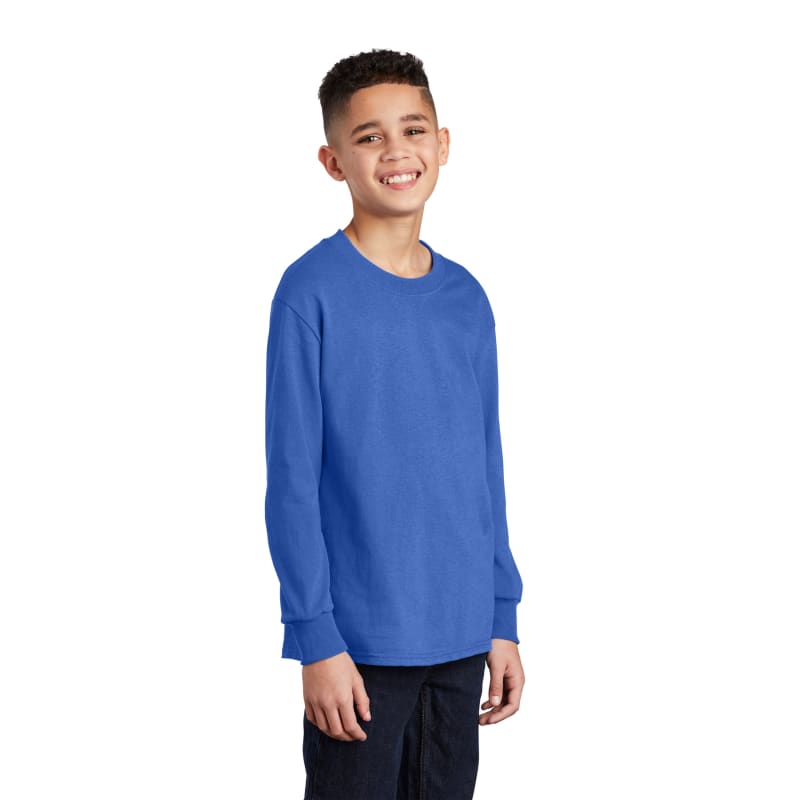 Port & Company Youth Long Sleeve Core Cotton Tee. 30