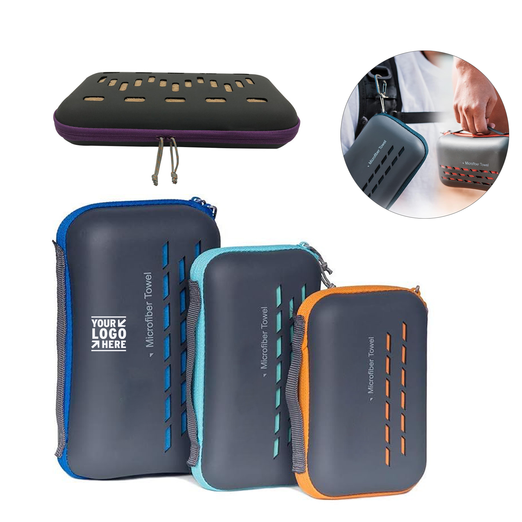 Quick Dry Ultra Soft Microfiber Compact Gym Towel for Hiking Yoga Travel Sports Backpack