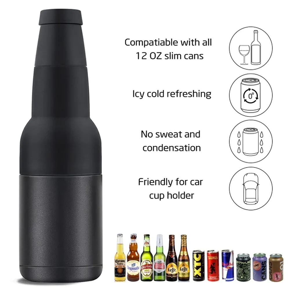 12 oz 14 oz Vacuum Insulated Beer Can and Bottle Cooler with Bottle Opener 7