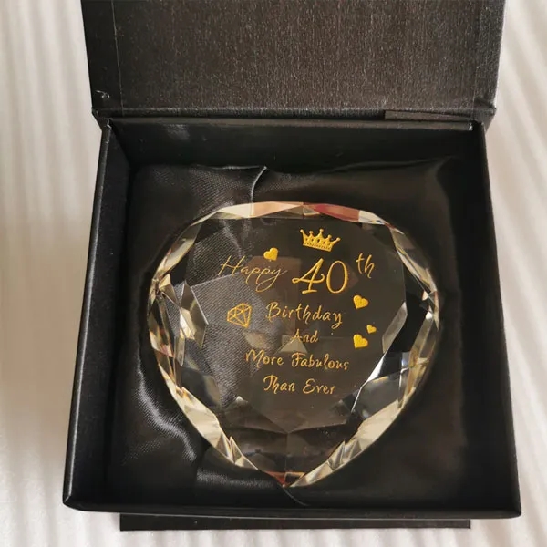 Wedding Anniversary Crystal Heart Shaped Paperweight 5