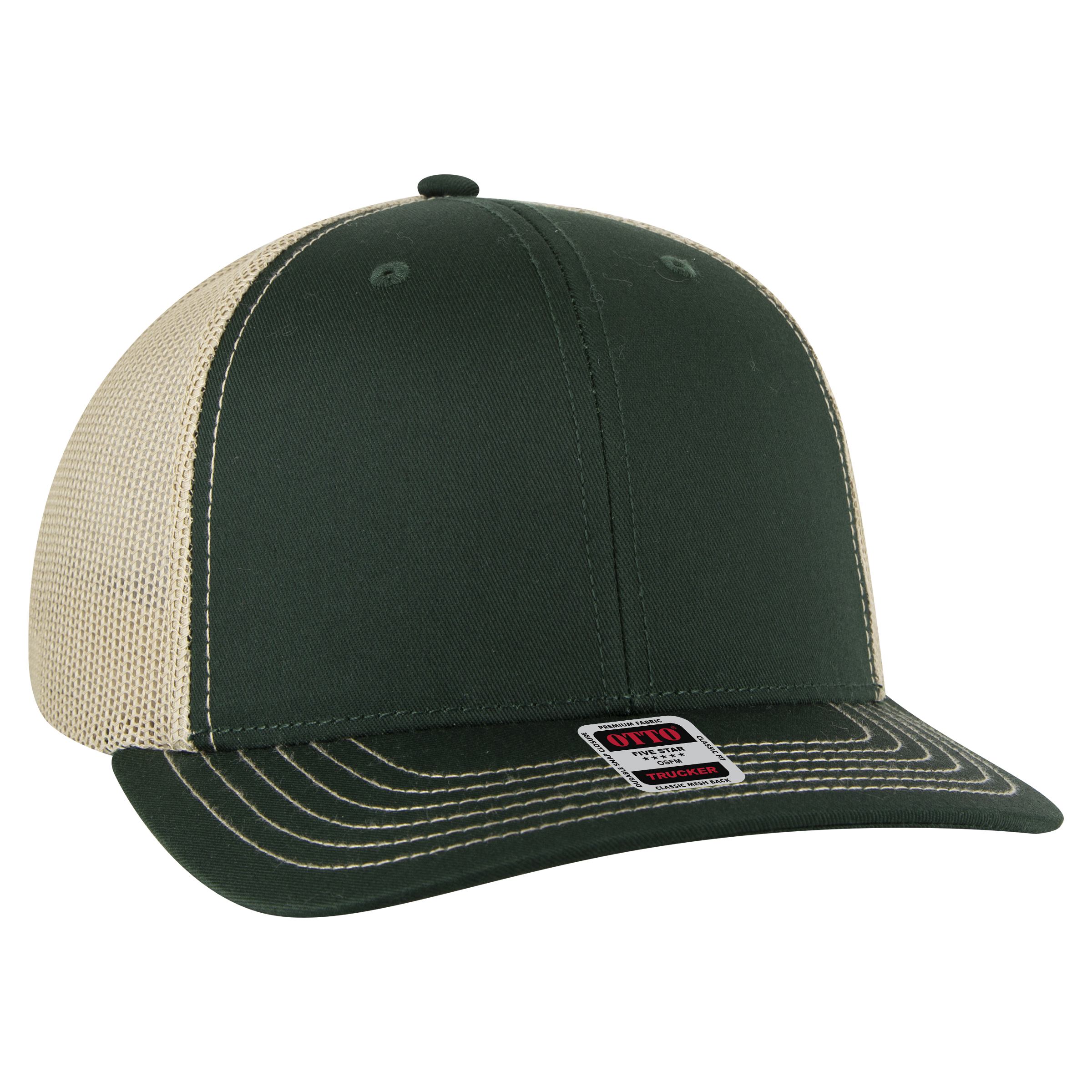 OTTO CAP® 6 Panel Mid Profile Mesh Back Trucker Hat 14