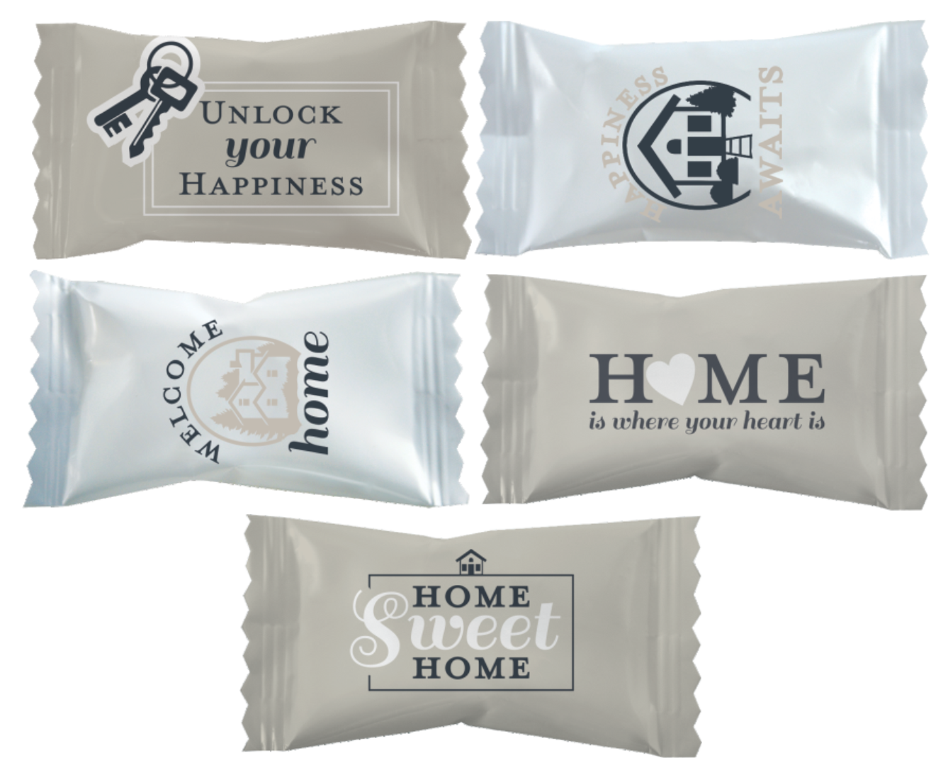 Hard Peppermint Balls in Real Estate Assortment Wrappers 1