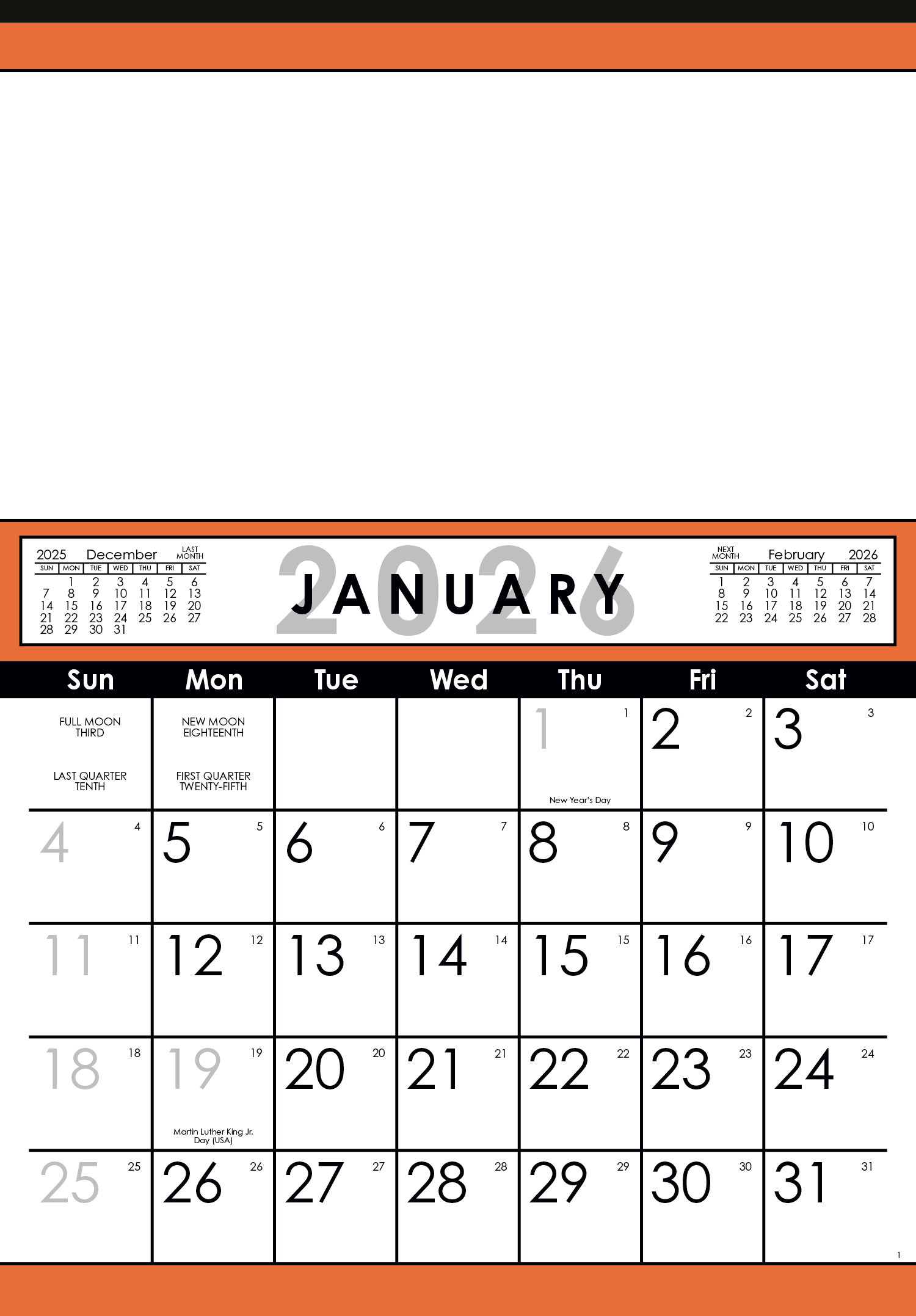 Skinner & Kennedy® Commercial 12-Sheet Calendar 1