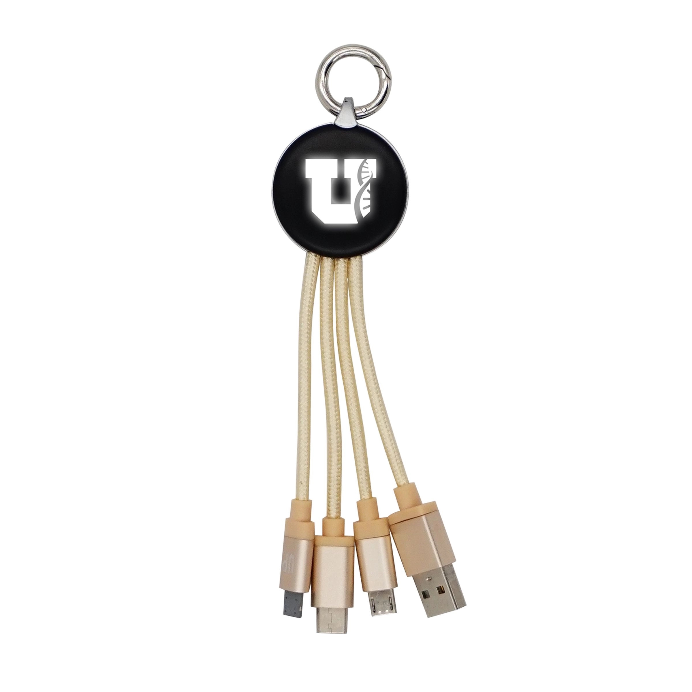 Metallic Logo Light Up Cable with Type C USB 20