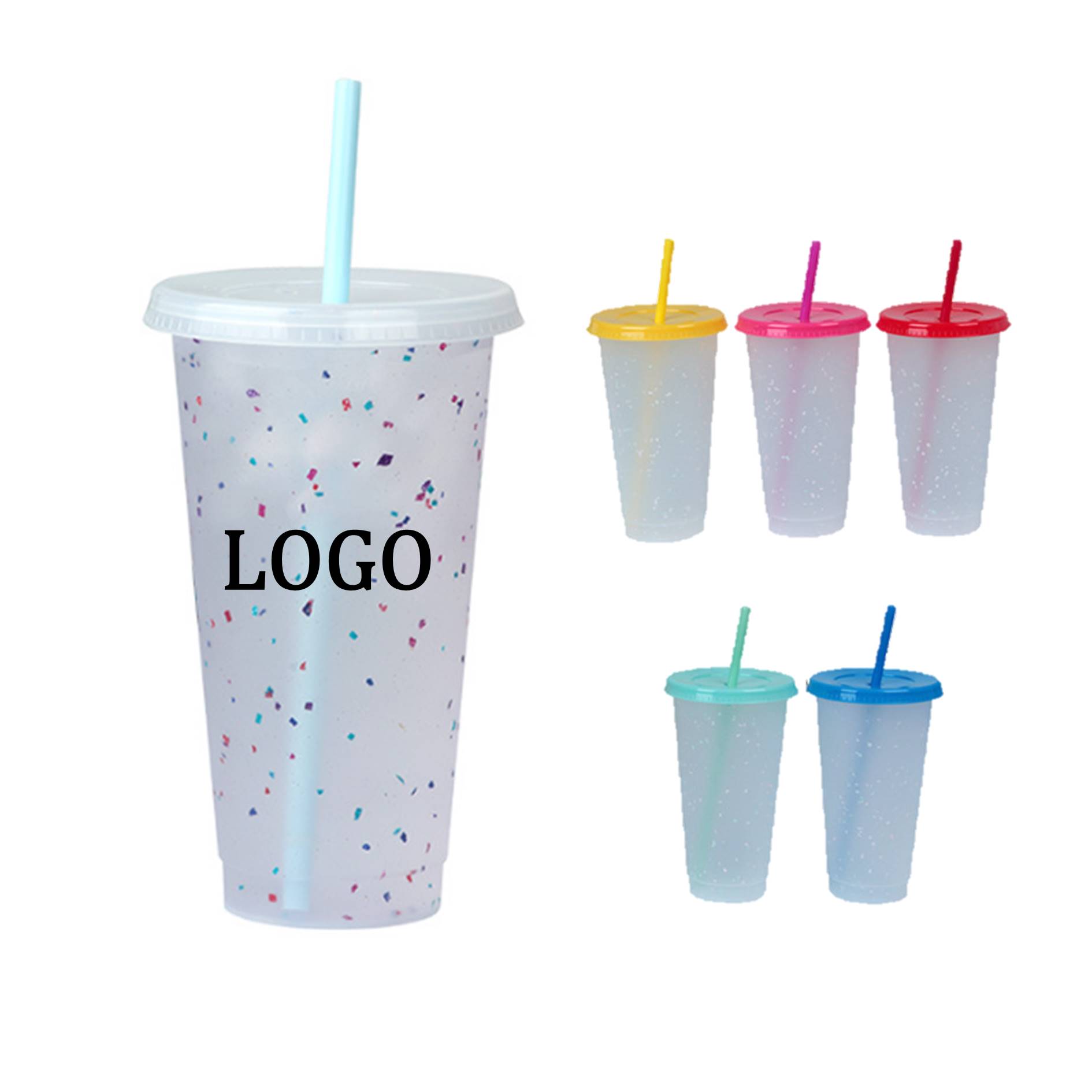 24 Oz. Color Changing Plastic Straw Tumbler 3