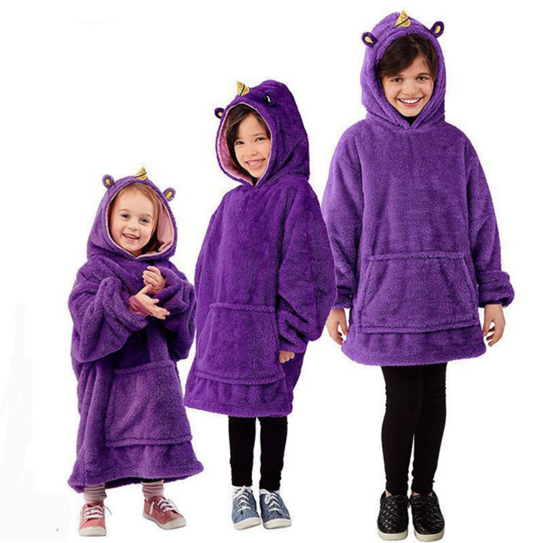 Kids Cartoon Hooded Blanket Pajama 9