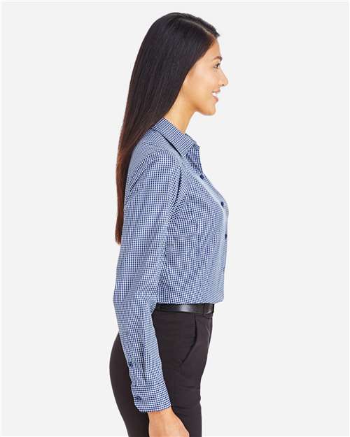 Women's CrownLux Performance® Tonal Mini Check Woven Dress Shirt - DG535W 11