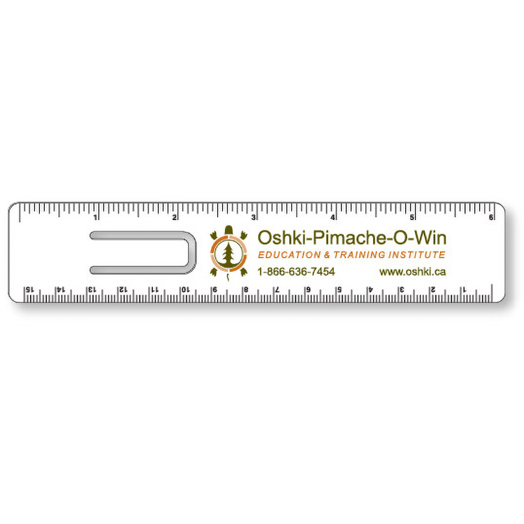 .020 White Plastic Punched Clip Bookmark Rulers - 1.25"x6.25", Full Colour 1