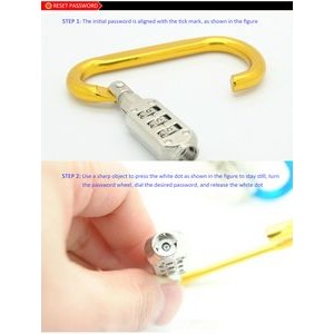 3-Digit Combination Carabiner Lock 2