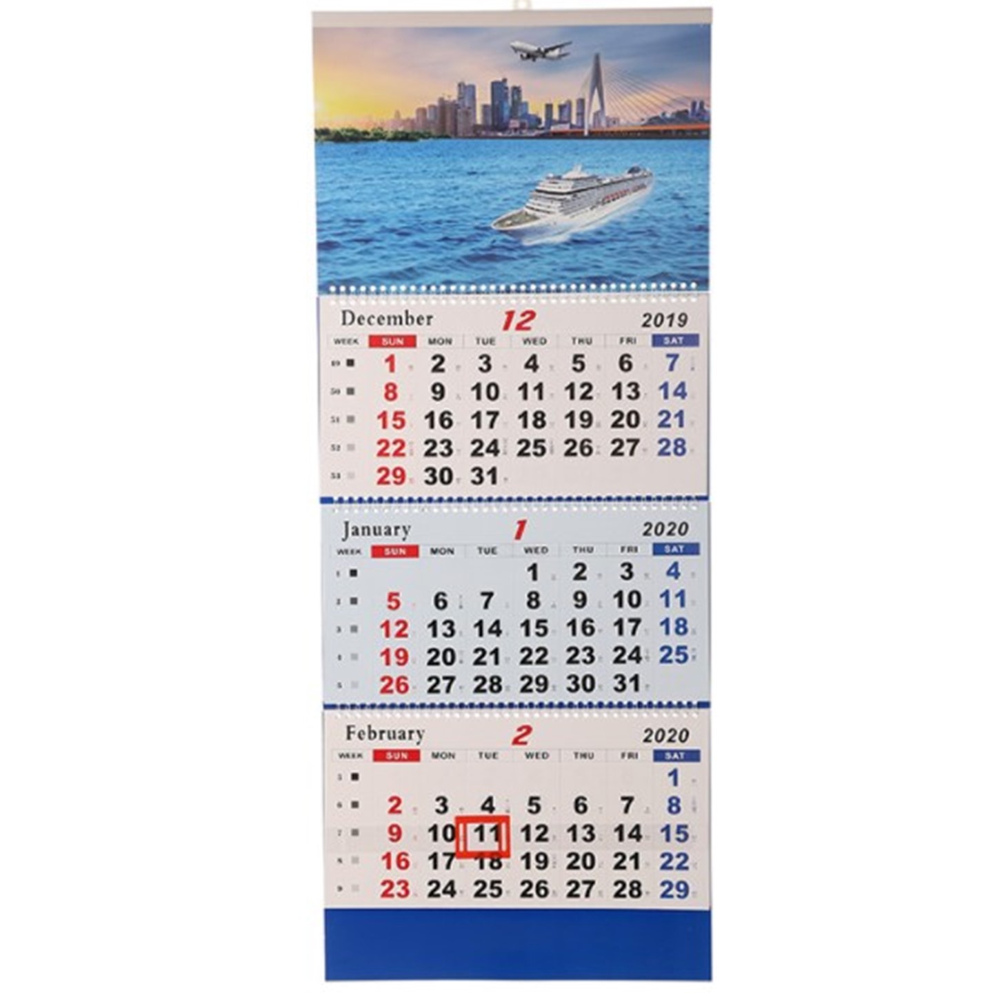 3-Month Wall Calendar w/Slider 1