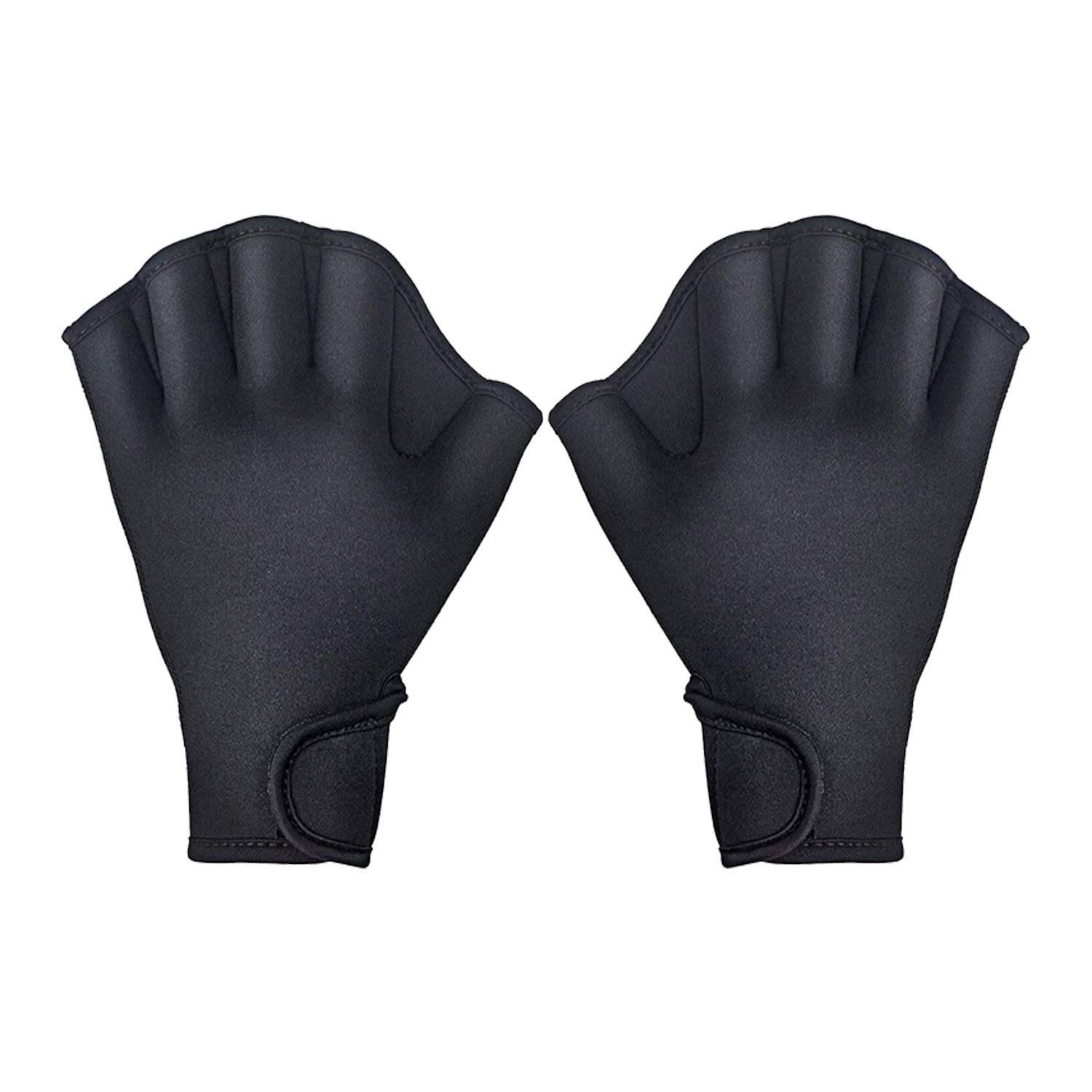 Neoprene Webbed Swim Training Glove w/Adjustable Wrist Strap 6