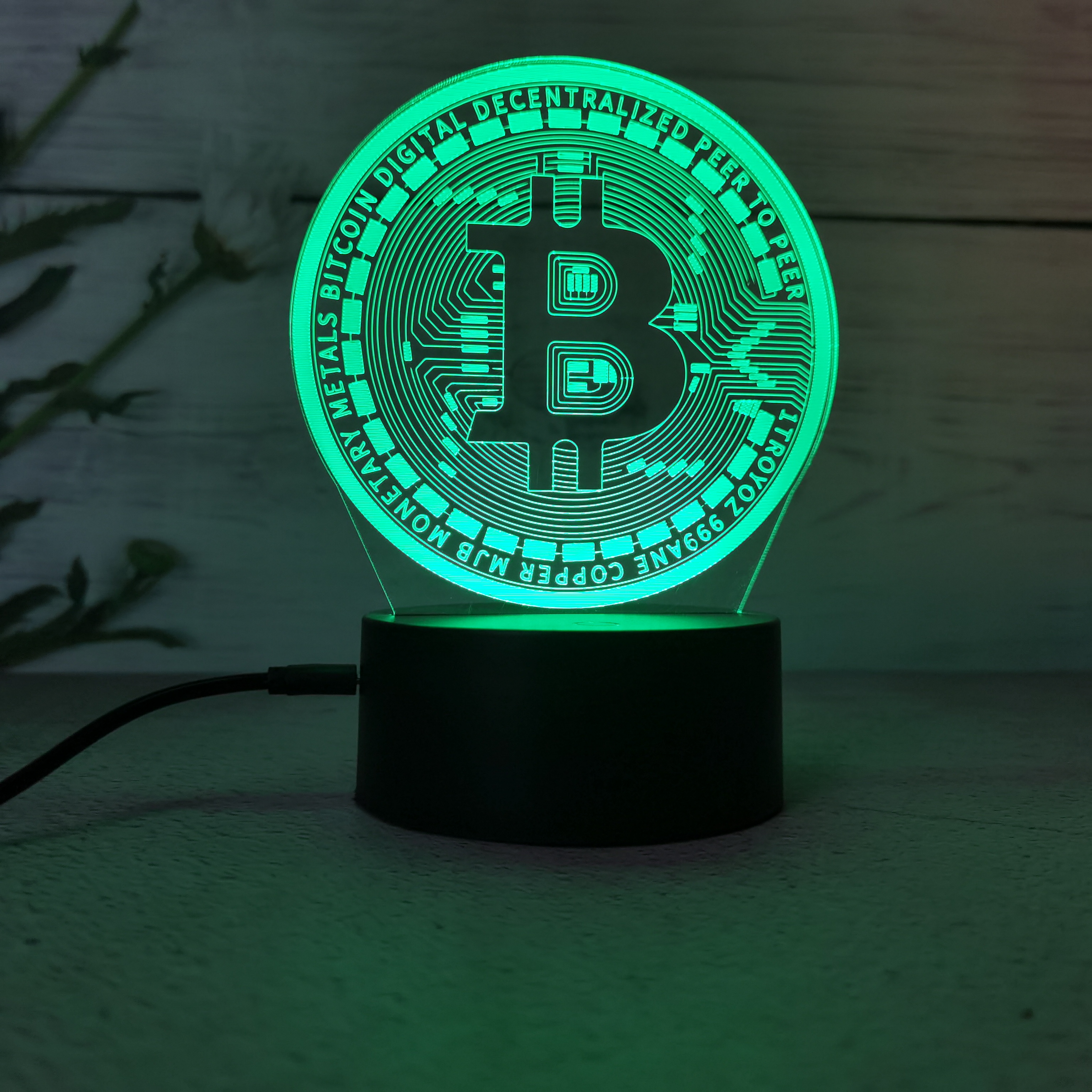 Bitcoin 3D 7 Color Touch Custom LED Table Lamp 13