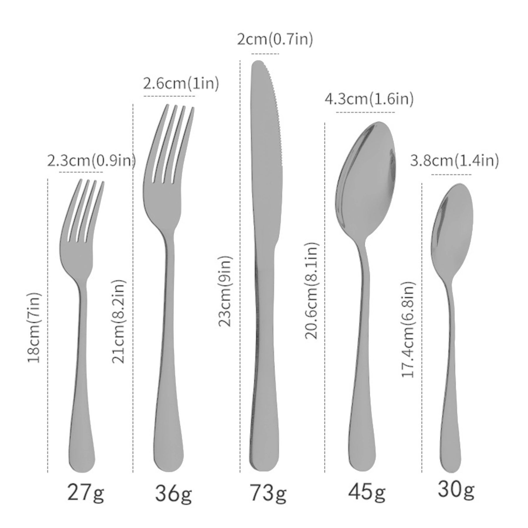 Stainless Steel Flatware Cutlery Set Knife Fork Spoon 5