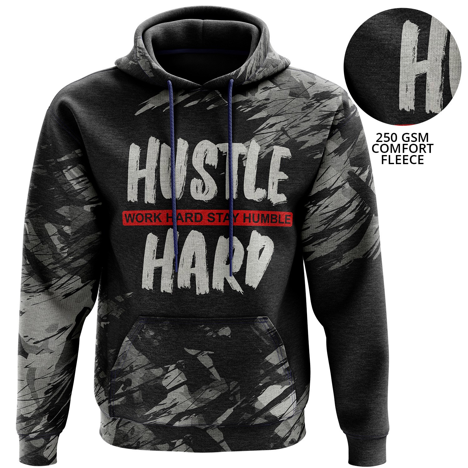 Unisex 250 GSM Comfort Fleece Sublimation Pullover Hoodies with Kangaroo pocket 2