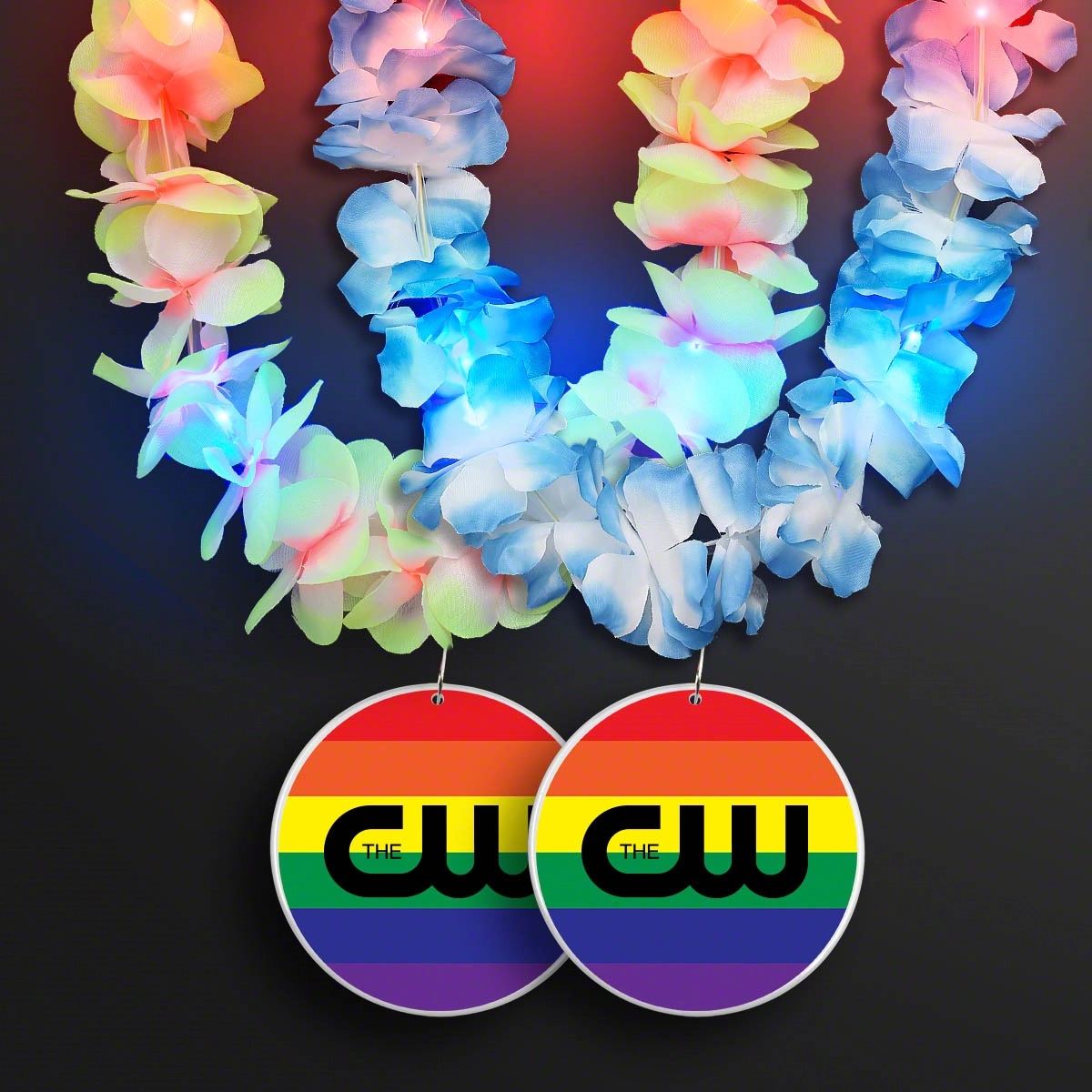 Light Up Hawaiian Leis with Custom Rainbow Medallion 3