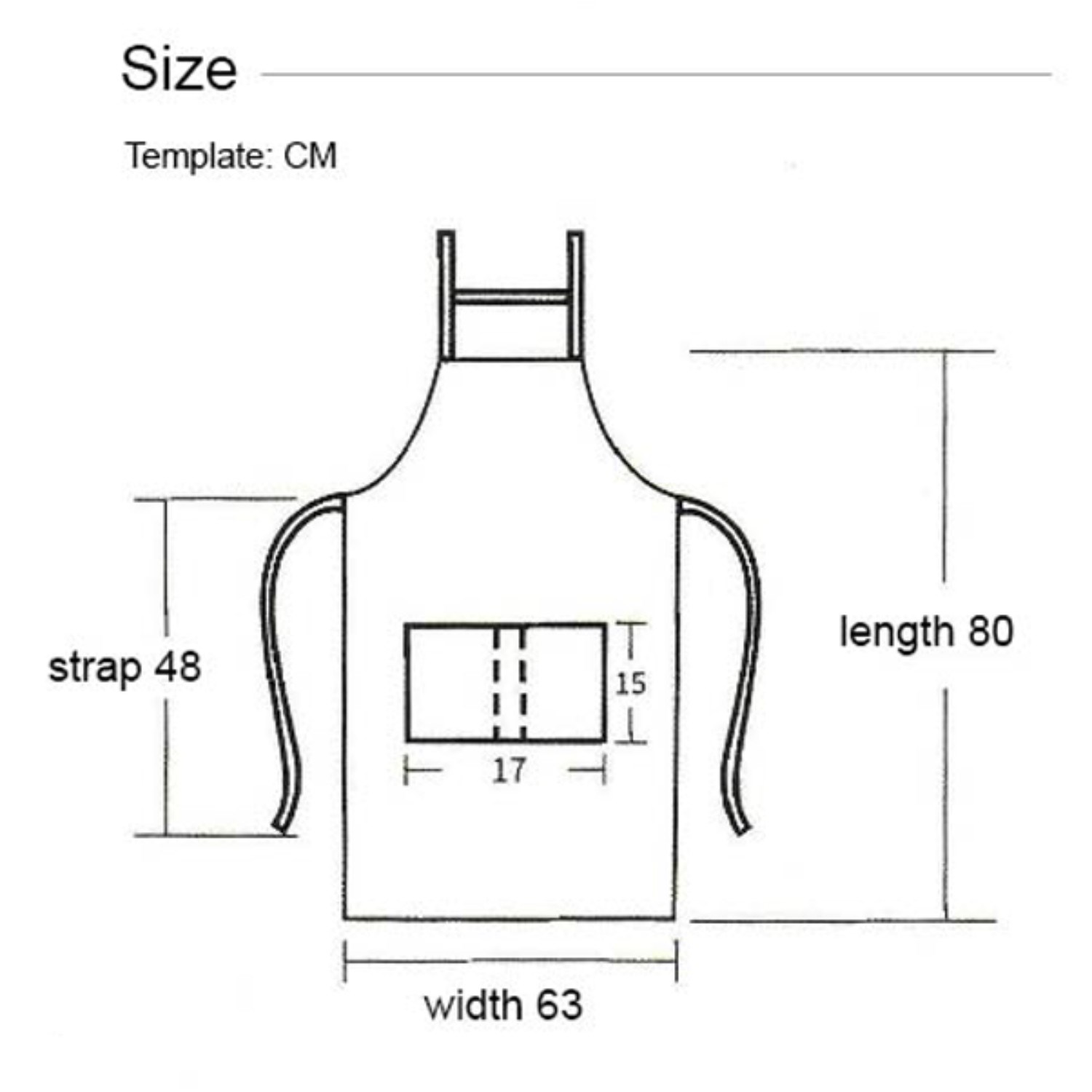 12 oz. Serge Kitchen Apron w/ Shoulder strap & 2 pockets 2