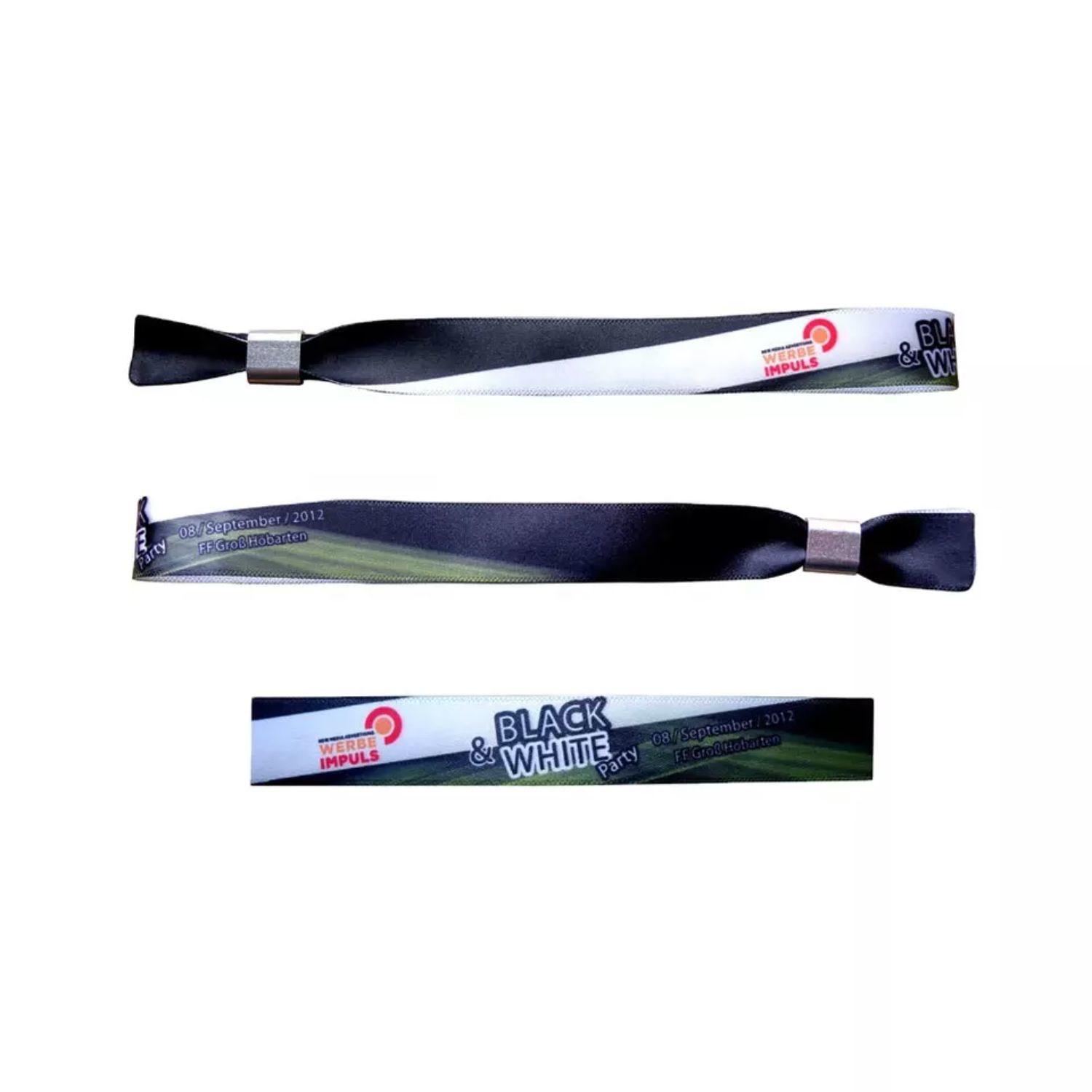 1/2" Sublimated Two-way Aluminum Lock Reusable Event Wristbands 3