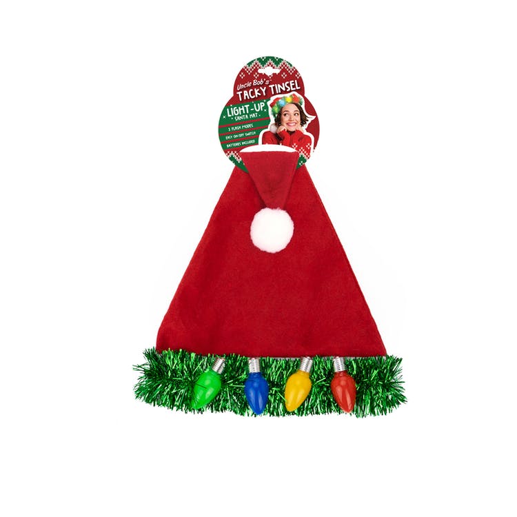 Tacky Tinsel Light Up Santa Hats 2