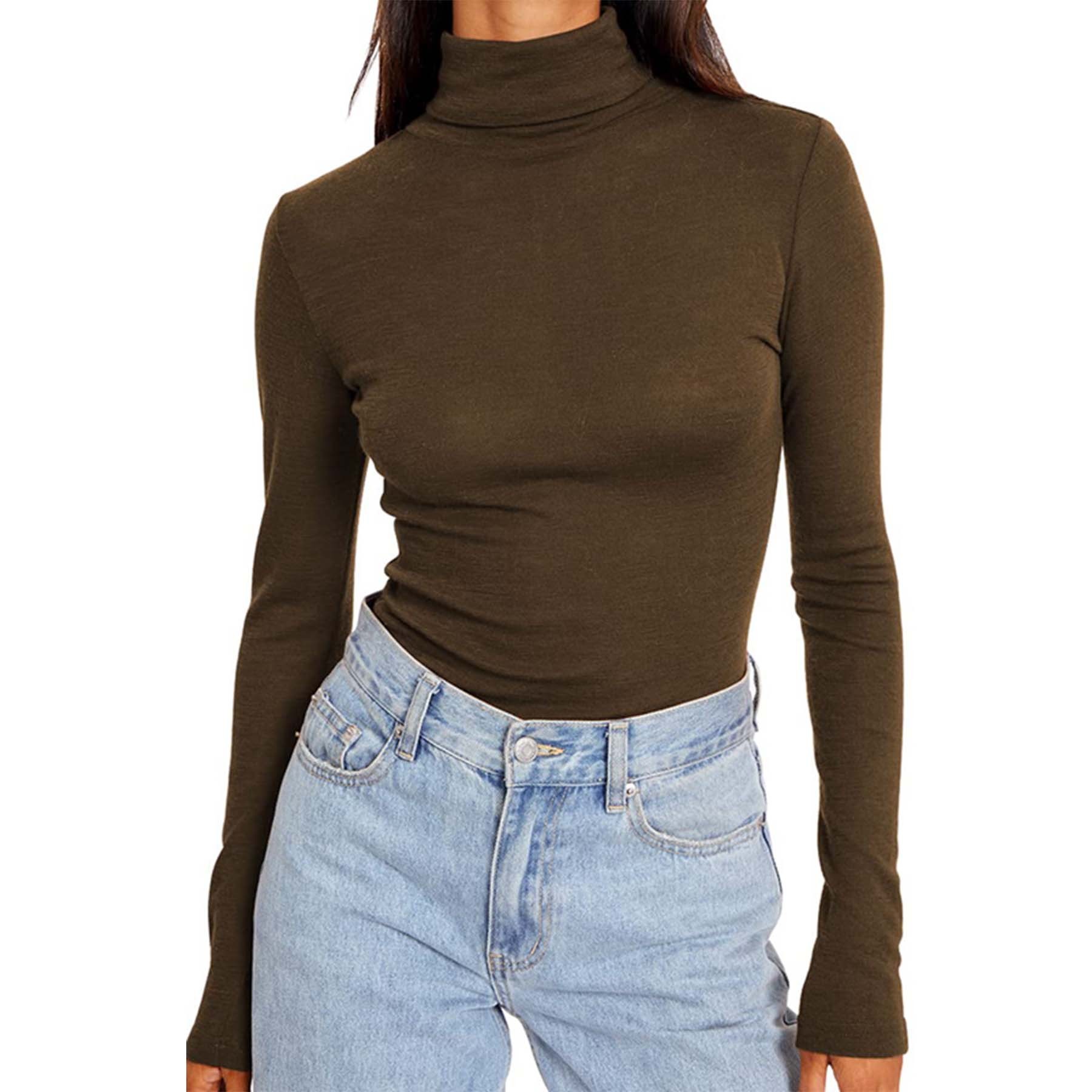 Womens Turtleneck Long Sleeve Shirt 7